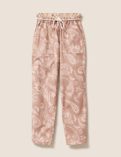 Pantalon droit r&eacute;versible marron femme