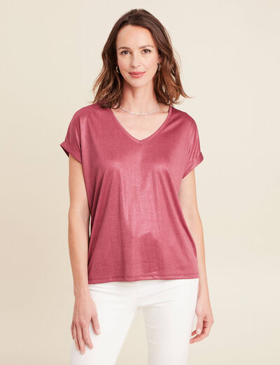 T-shirt manches courtes vieux rose femme