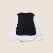 T-shirt 2 en 1 col rond manches longues noir femme
