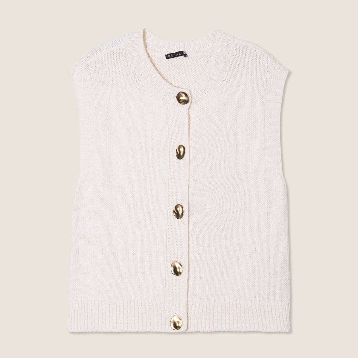 Gilet sans manches ecru femme