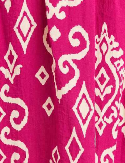 Robe évasée fluide rose fushia femme