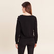 Pull col v noir femme