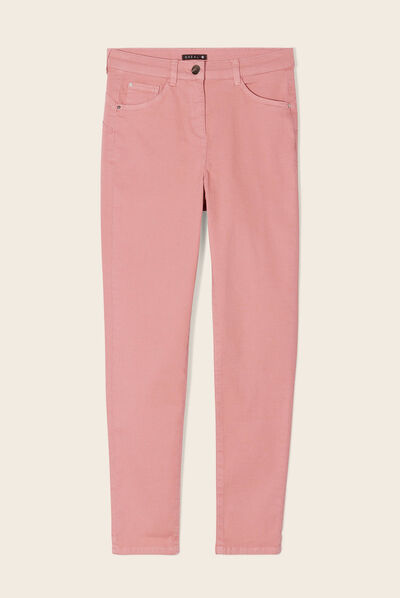 Pantalon léger taille standard 7/8ème rose femme