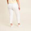 Pantalon droit taille haute 7/8ème blanc femme