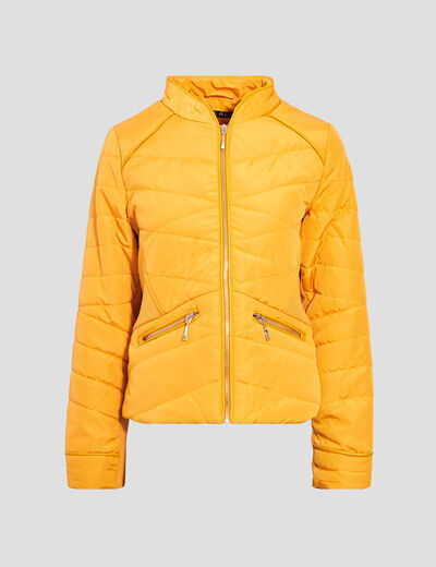 Doudoune droite jaune or femme