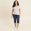 T-shirt manches courtes gris argent femme