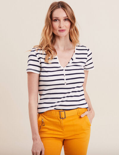 T-shirt manches courtes ecru femme