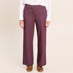Jean large 7/8&egrave;me bordeaux femme