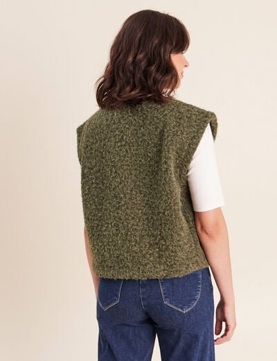 Gilet ample sans manches vert kaki femme