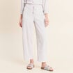 Pantalon fluide coupe barrel bleu femme