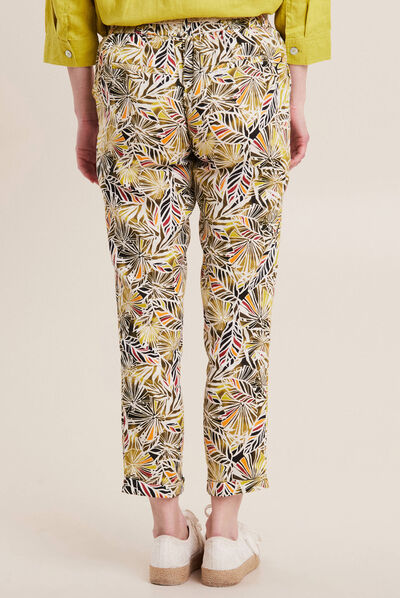 Pantalon à ceinture vert femme