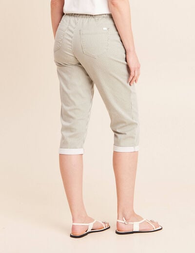 Pantacourt coupe mom large vert femme