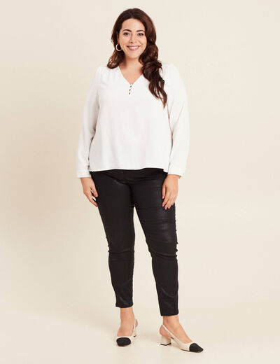 Blouse manches longues ecru femme