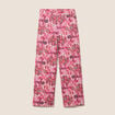 Pantalon large taille haute rose corail femme