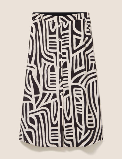 Jupe longue &eacute;vas&eacute;e r&eacute;versible noir femme