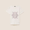 T-shirt col rond manches courtes ecru femme
