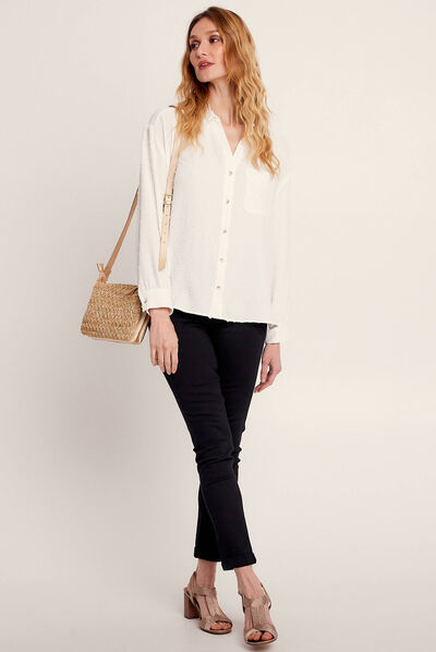 Pantalon ajusté 7/8ème noir femme