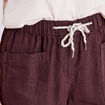 Pantalon battle en lin marron fonc&eacute; femme