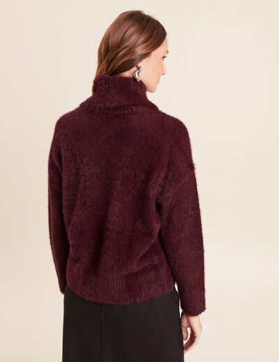 Pull manches longues bordeaux femme