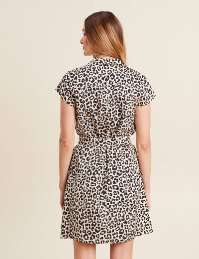 Robe droite zippée sable femme