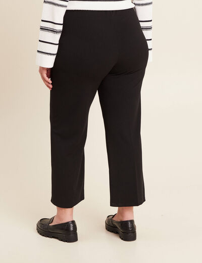 Pantalon coupe large &agrave; pinces noir femme