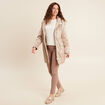 Parka d&eacute;perlante manches longues sable femme