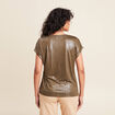 T-shirt manches courtes vert olive femme