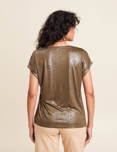T-shirt manches courtes vert olive femme