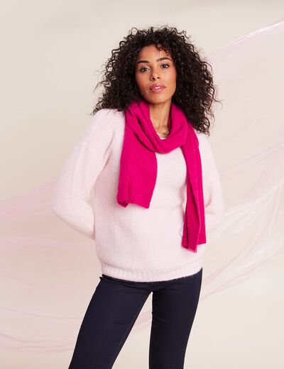 Pull manches longues rose femme