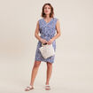 Robe droite ceinturée bleu foncé femme