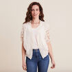 Gilet manches courtes dentelle ivoire femme