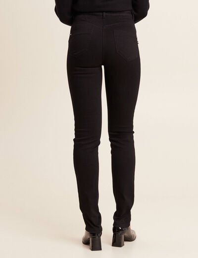 Jean coupe ajust&eacute;e long noir femme