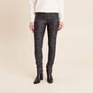 Pantalon coupe ajust&eacute;e enduit gris acier femme