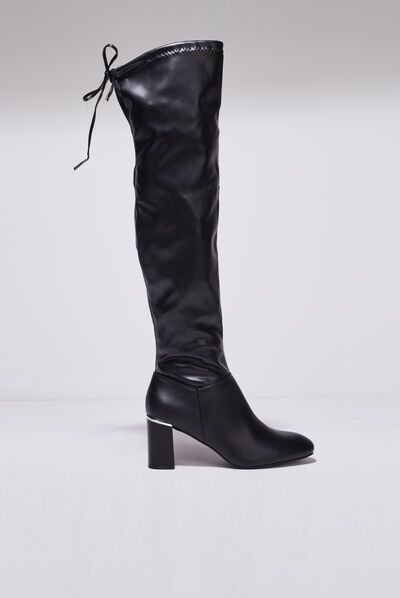 Bottes hautes à talons noir femme