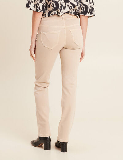 Jean droit denim beige femme