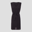 Robe droite ceinturée noir femme