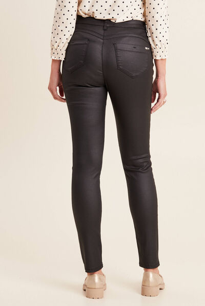 Pantalon magique ajusté noir femme