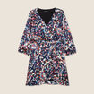 Robe portefeuille fluide noir femme
