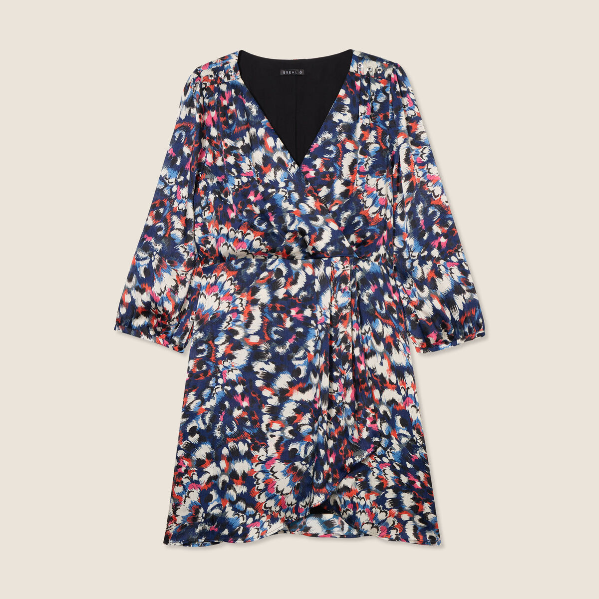 Robe portefeuille fluide noir femme