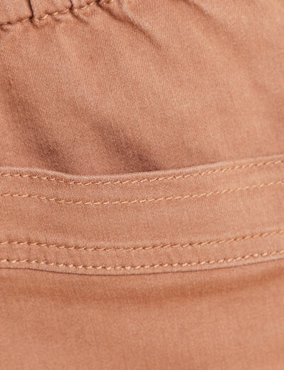Pantalon coupe mom 7/8&egrave;me taupe femme