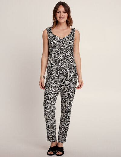 Combinaison pantalon droite noir femme