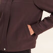 Veste ample courte col montant marron fonc&eacute; femme