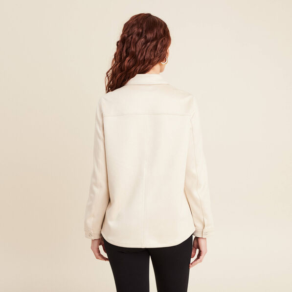 Veste suédine détails cloutés sable femme