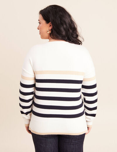 Pull manches longues blanc femme