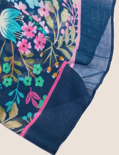Foulard en voile transparent multicolore femme