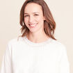 T-shirt coupe droite manches coudes ecru femme
