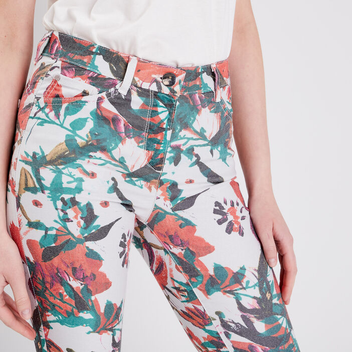 Pantalon léger imprimé magique blanc femme