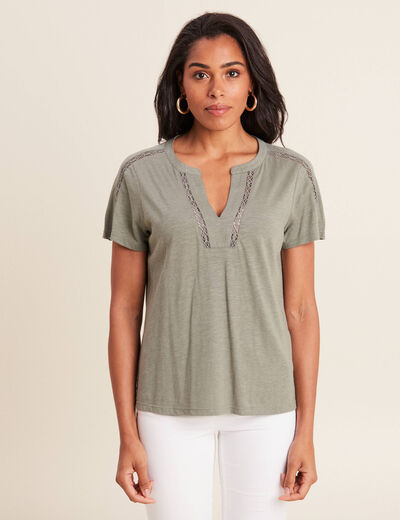 T-shirt manches courtes vert clair femme