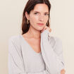 Pull manches longues gris argent femme