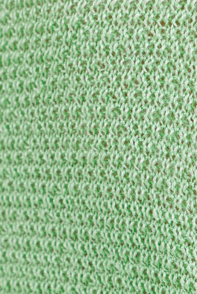 Pull manches longues col en V vert fluo femme